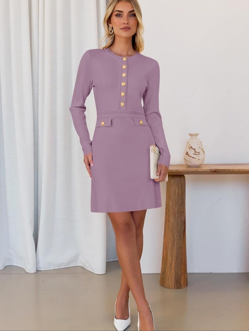 MEROKEETY, Long Sleeve Dress-Women's Size KL US, in Pink NWT